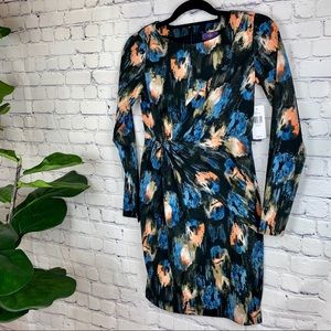 NYDJ Long Sleeve Front Twist Knot Lined Dress